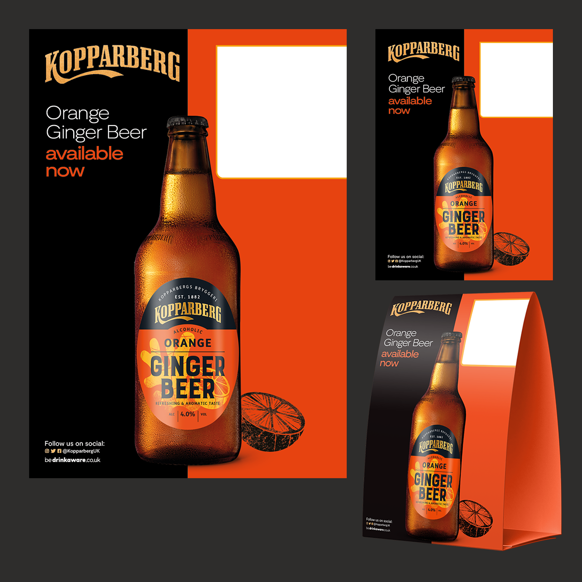 Orange 500ml Ginger Beer POS Kit